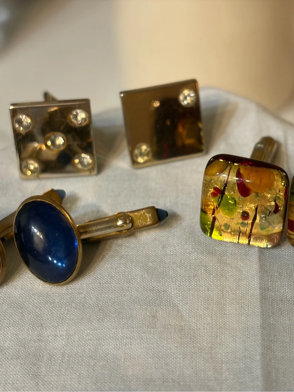 Set of three vintage cuff links